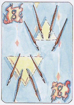 8 перьев